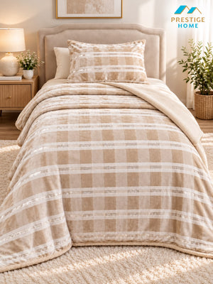 Squares Flannel Duvet Cover Set - Double