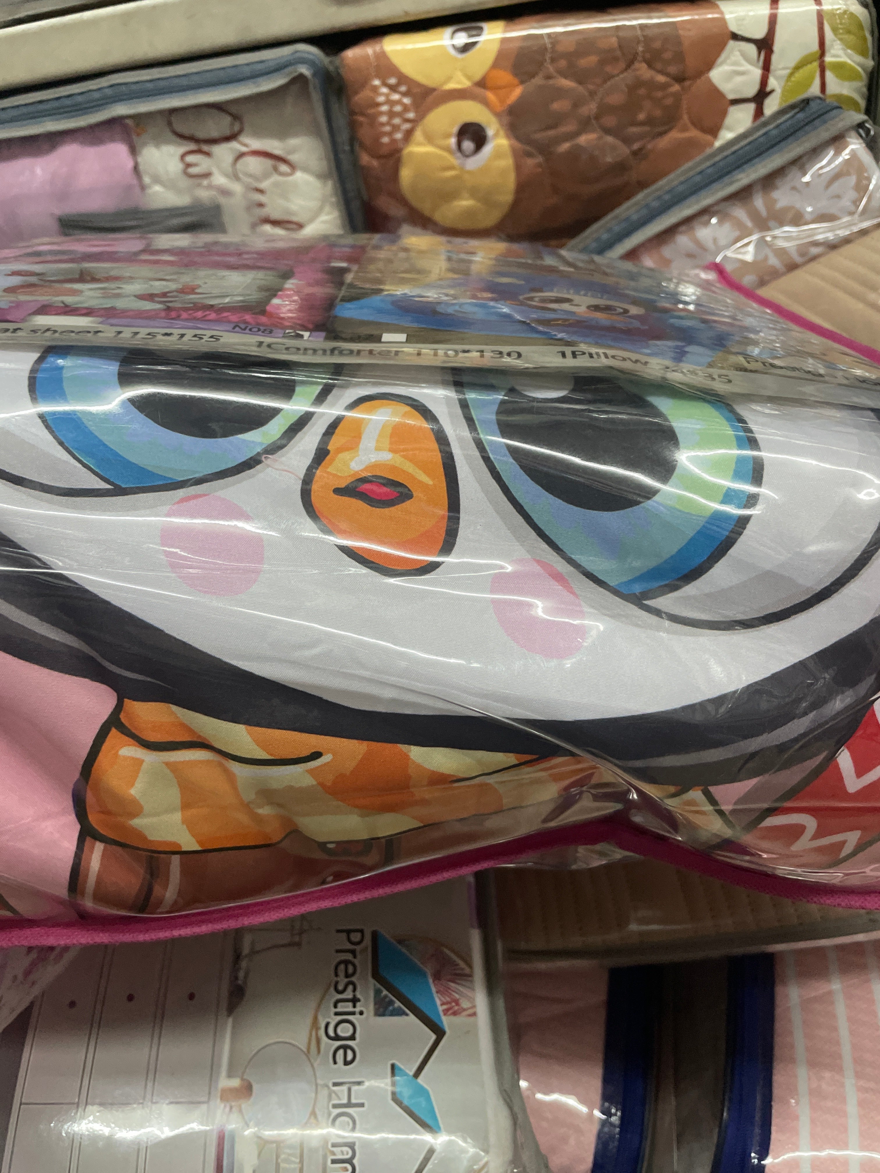 Penguin Pink Baby Comforter Set