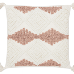 Boho Diamond Tufted Cushion with Tassels - 45x45 cm
