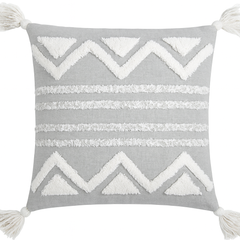 Gray Geometric Textured Cushion - 45x45 cm