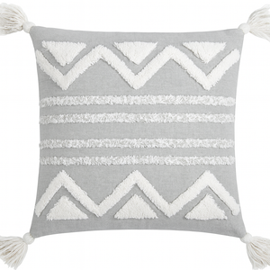 Gray Geometric Textured Cushion - 45x45 cm