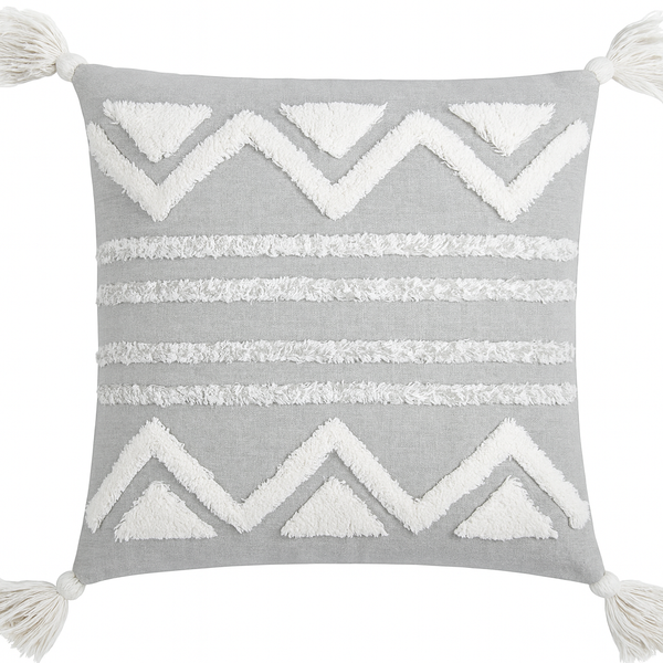 Gray Geometric Textured Cushion - 45x45 cm