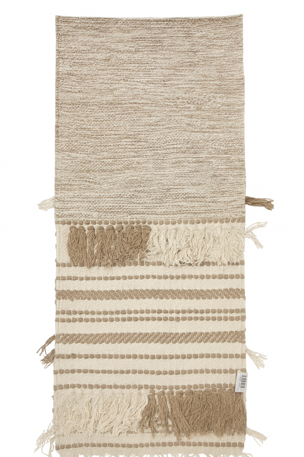 Sandstone Stripes Woven Table Runner - 35x172 cm