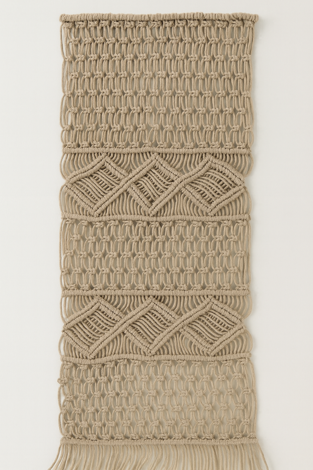 Diamond Weave Macramé Table Runner - 35x172 cm