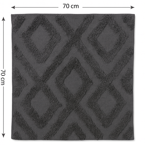 Handloom Diamond Textured Rug – Dark Grey