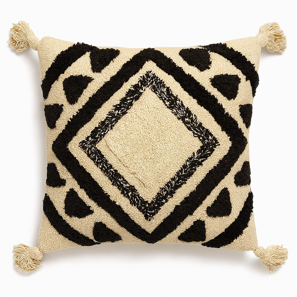 Midnight Diamond Tufted Cushion - 45 x 45 cm