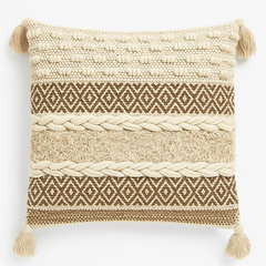 Braided Boho Diamond Cushion - 45 x 45 cm
