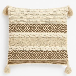 Braided Boho Diamond Cushion - 45 x 45 cm