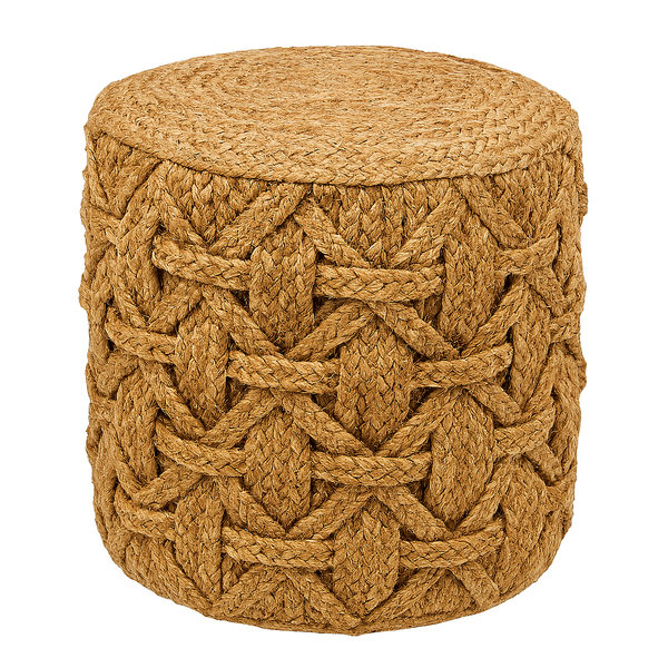 Braided Jute Pouf Ottoman