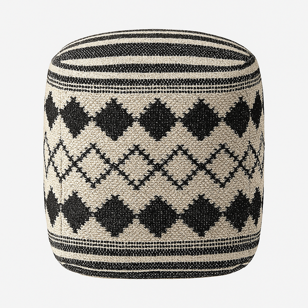 Black Diamond Boho Pouf