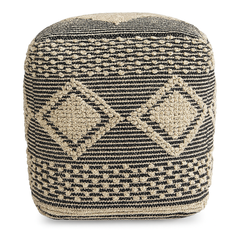 Diamond Weave Textured Pouf