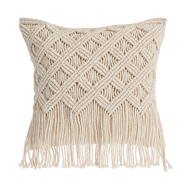 Boho Macrame Cushion - 45x45 cm
