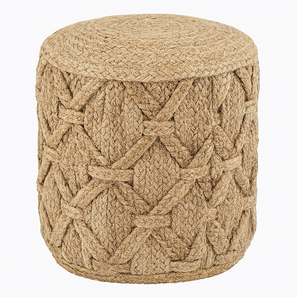 Braided Jute Pouf Ottoman