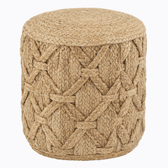 Braided Jute Pouf Ottoman