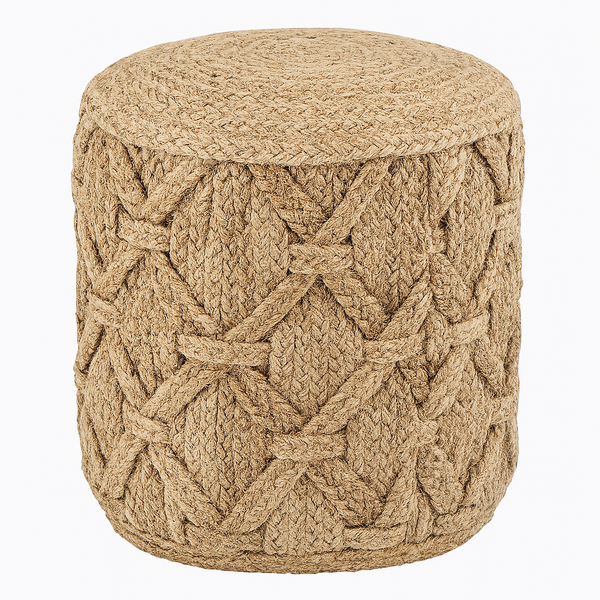 Braided Jute Pouf Ottoman