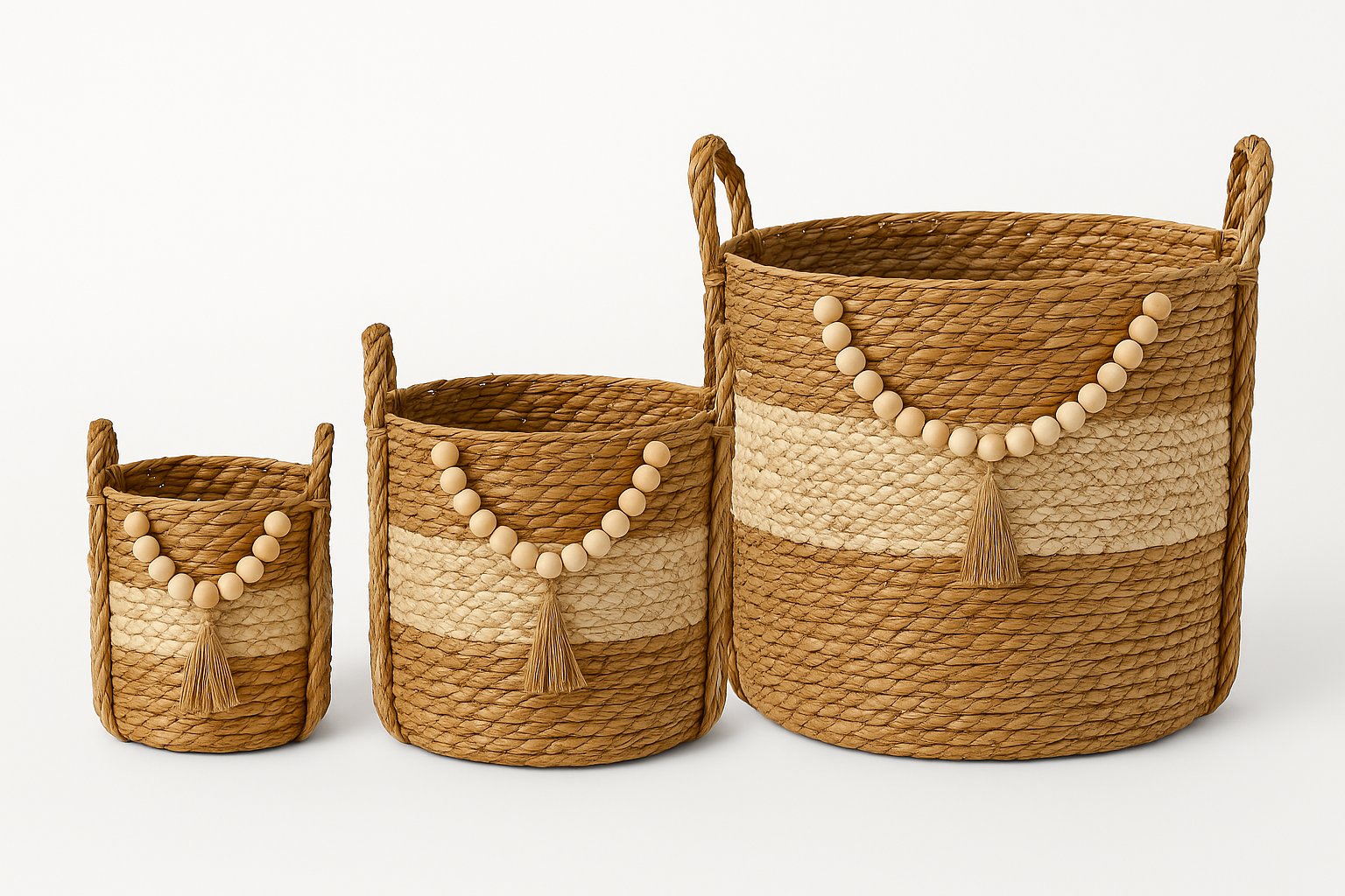 Boho Charm Basket Set - 3 Pcs