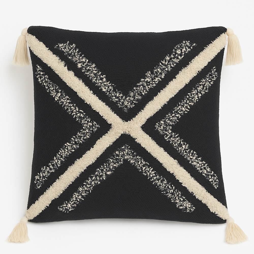 Midnight Crosshand Tufted Cushion - 45 x 45 cm