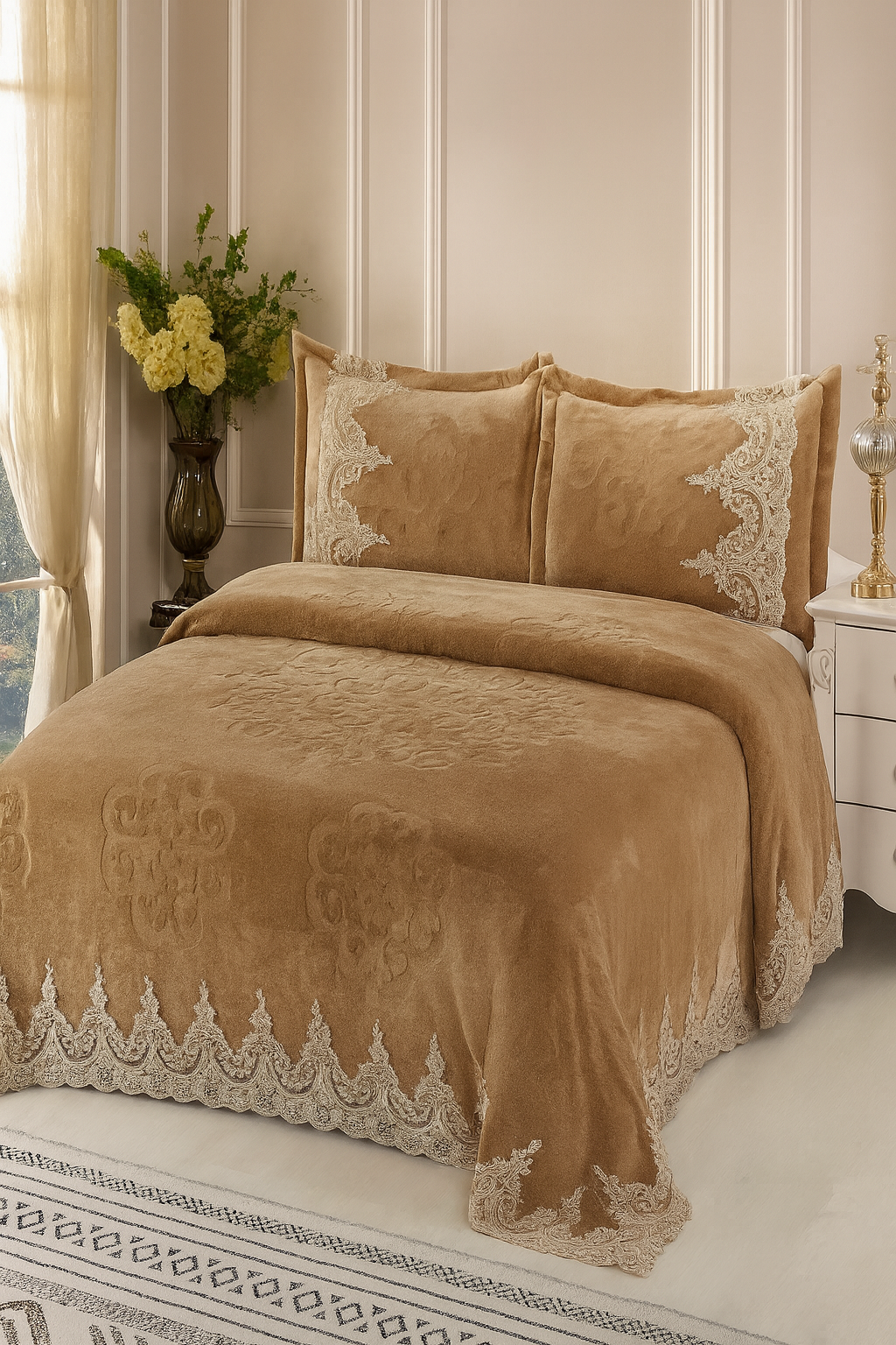 Betty Comforter 3 Pcs Set - Champagne