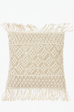 Macramé Diamond Fringe Cushion - 45x45 cm