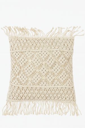 Macramé Diamond Fringe Cushion - 45x45 cm