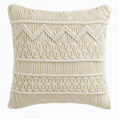 Macramé Knotted Cushion - 45x45 cm