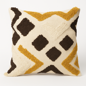 Tribal Diamond Textured Cushion - 45 x 45 cm