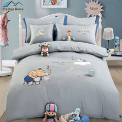 Cotton Elephant Duvet Cover Set - Single