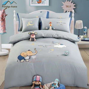Cotton Elephant Duvet Cover Set - Single