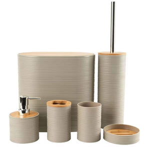 Oval Bamboo Bathroom Set