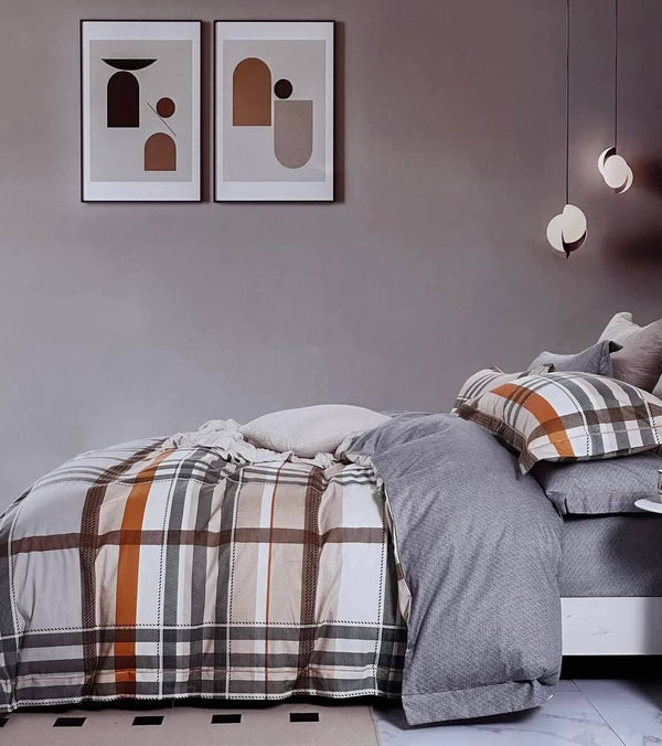 Cotton Rustic Modern Bedding Set - Single