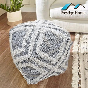 Boho Handloom Pouf - 55x55x50 cm