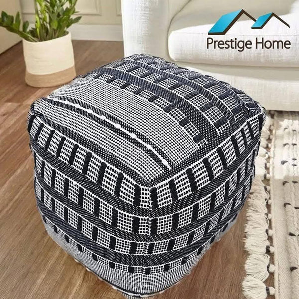 Boho Handloom Pouf - 55x55x50 cm