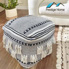 Boho Handloom Pouf - 55x55x50 cm