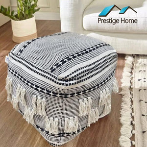 Boho Handloom Pouf - 55x55x50 cm
