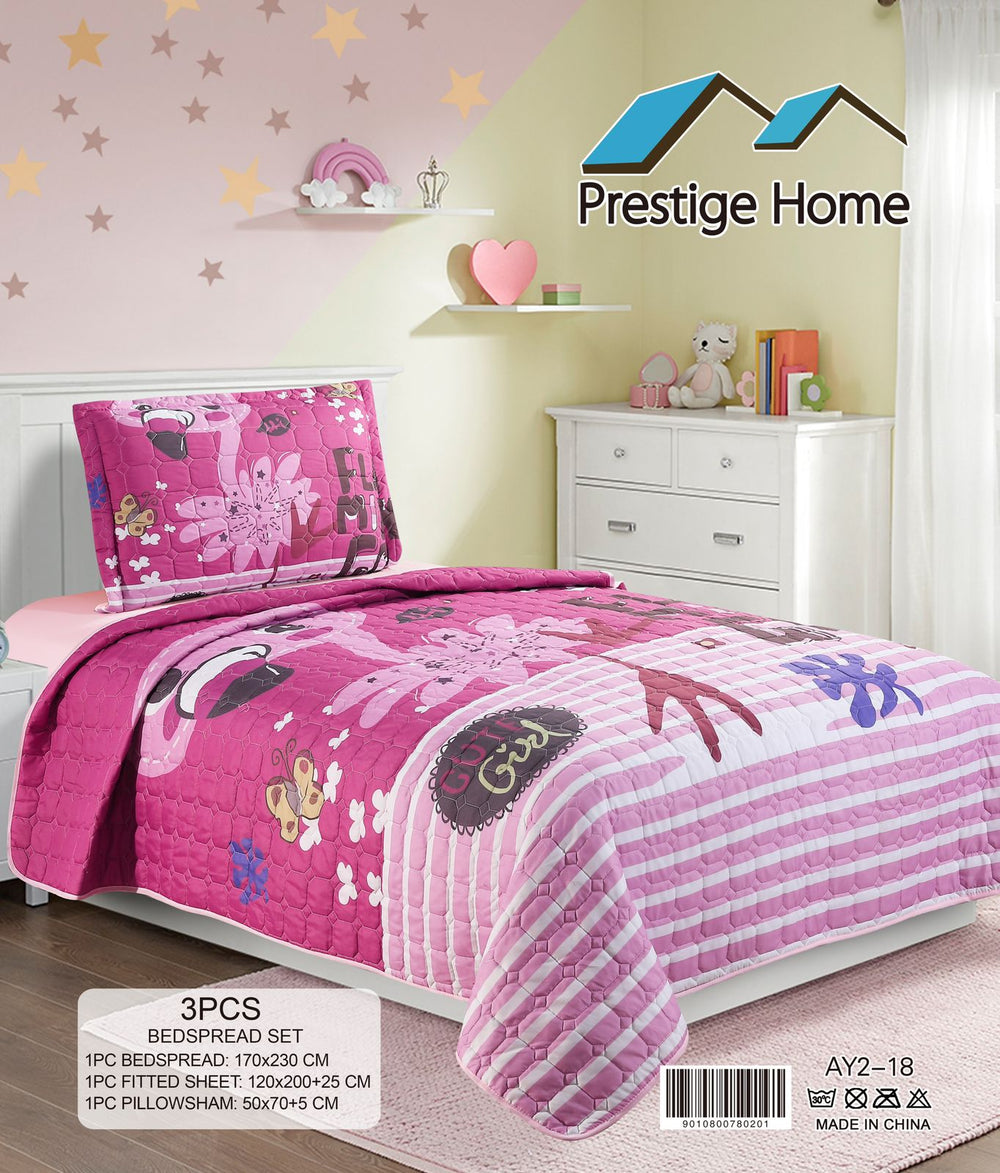 Flamingo Bedspread Single set - 3 pieces