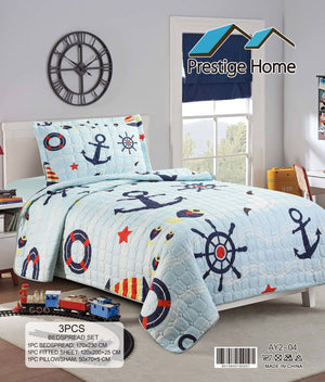Sailor Bedspread Single set - 3 pieces