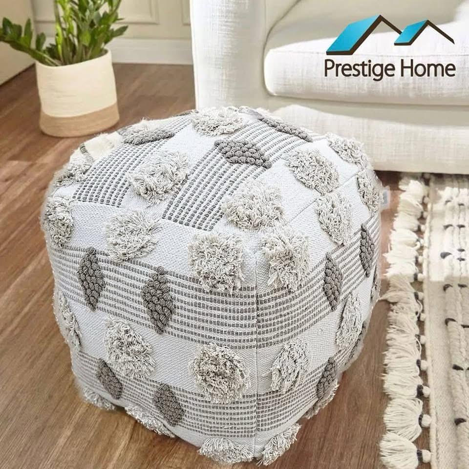 Boho Handloom Pouf - 55x55x50 cm