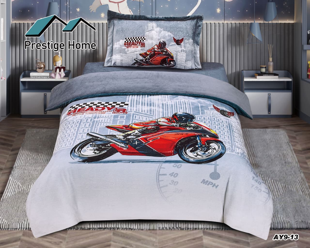 Moto Racer Kids Comforter Set