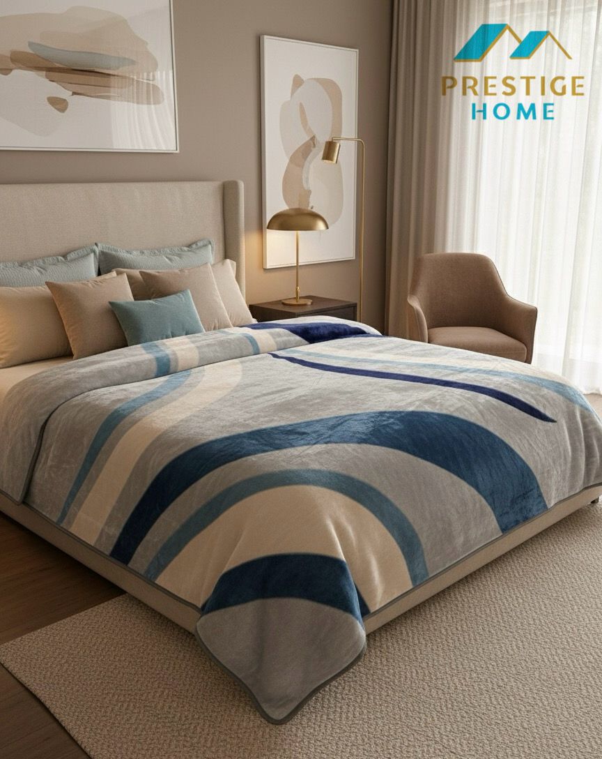 Wavy Touch Printed Blanket - Double