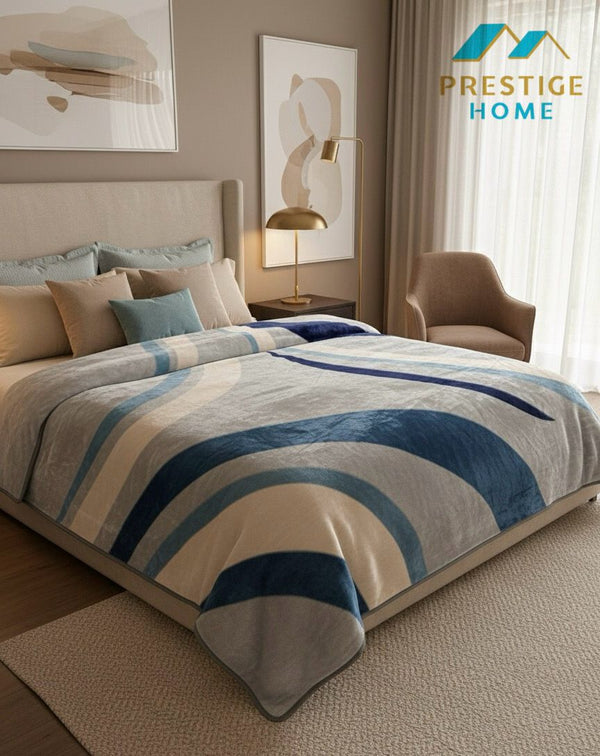 Wavy Touch Printed Blanket - Single