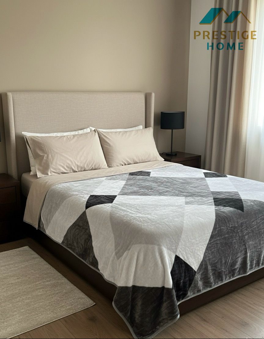 Checkered Printed Blanket - Double