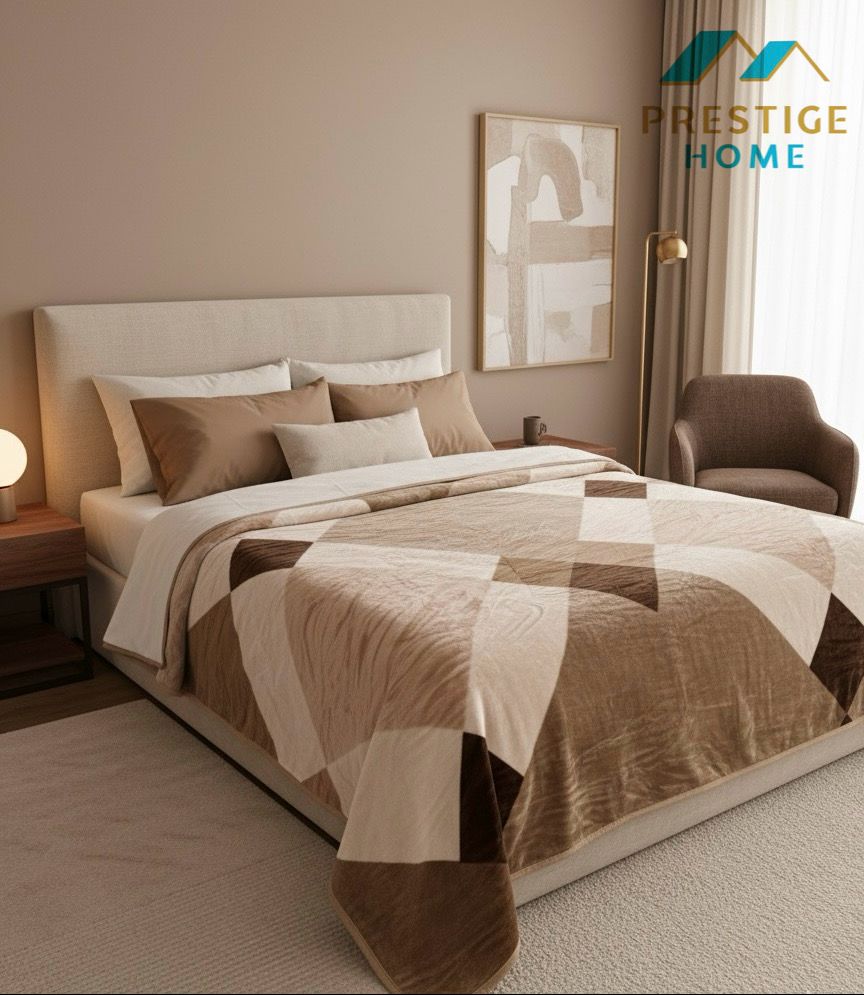 Checkered Printed Blanket - Double