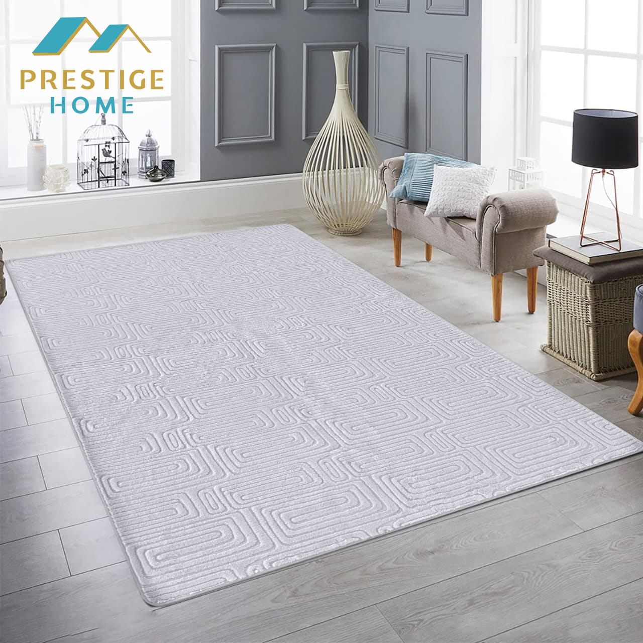 Retro Fur Mat Set - 2 Pcs