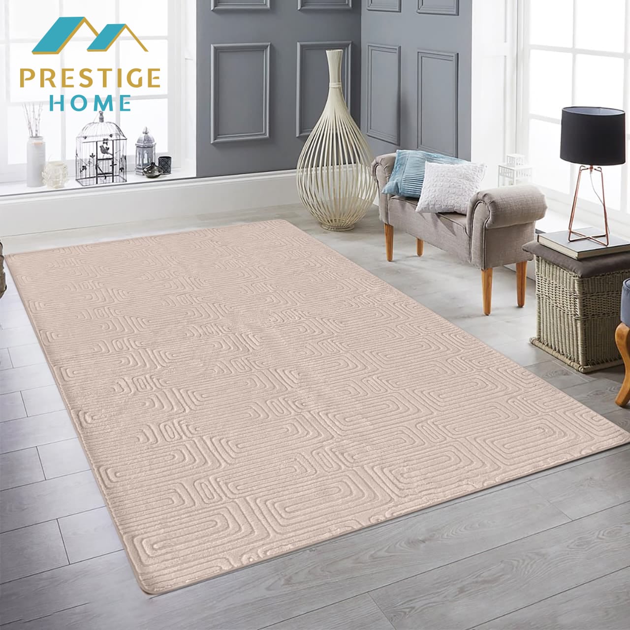 Retro Fur Mat Set - 2 Pcs