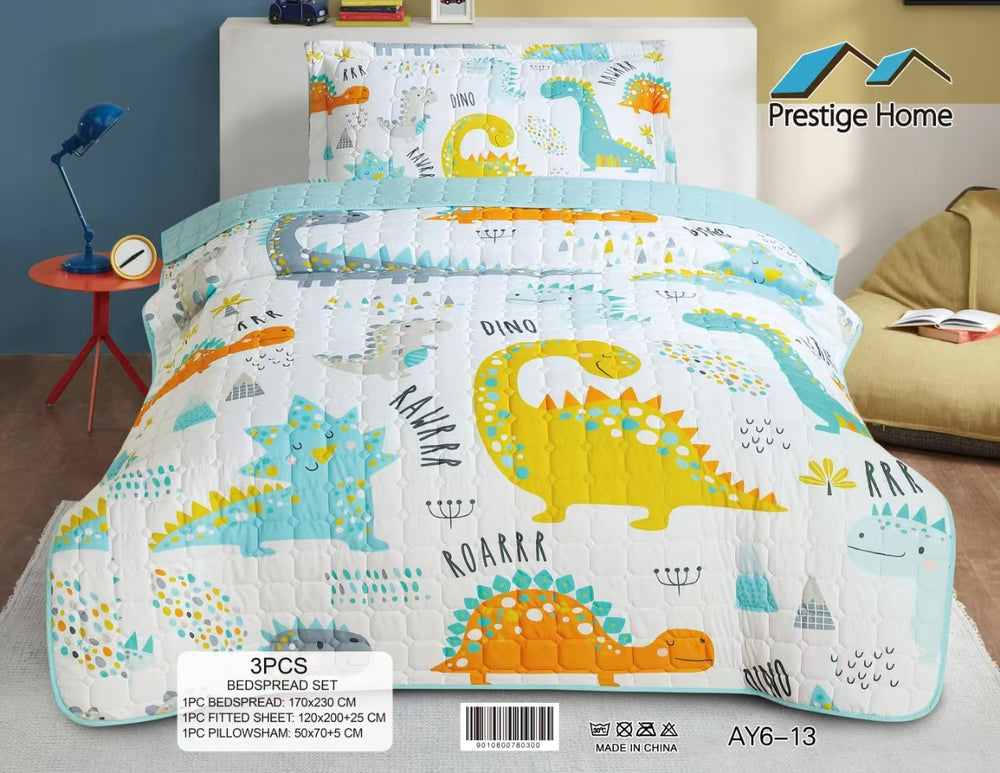 Dino Bedspread Set - 3 Pieces