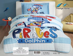 Pirates Dolphin Bedspread Set - 3 Pieces