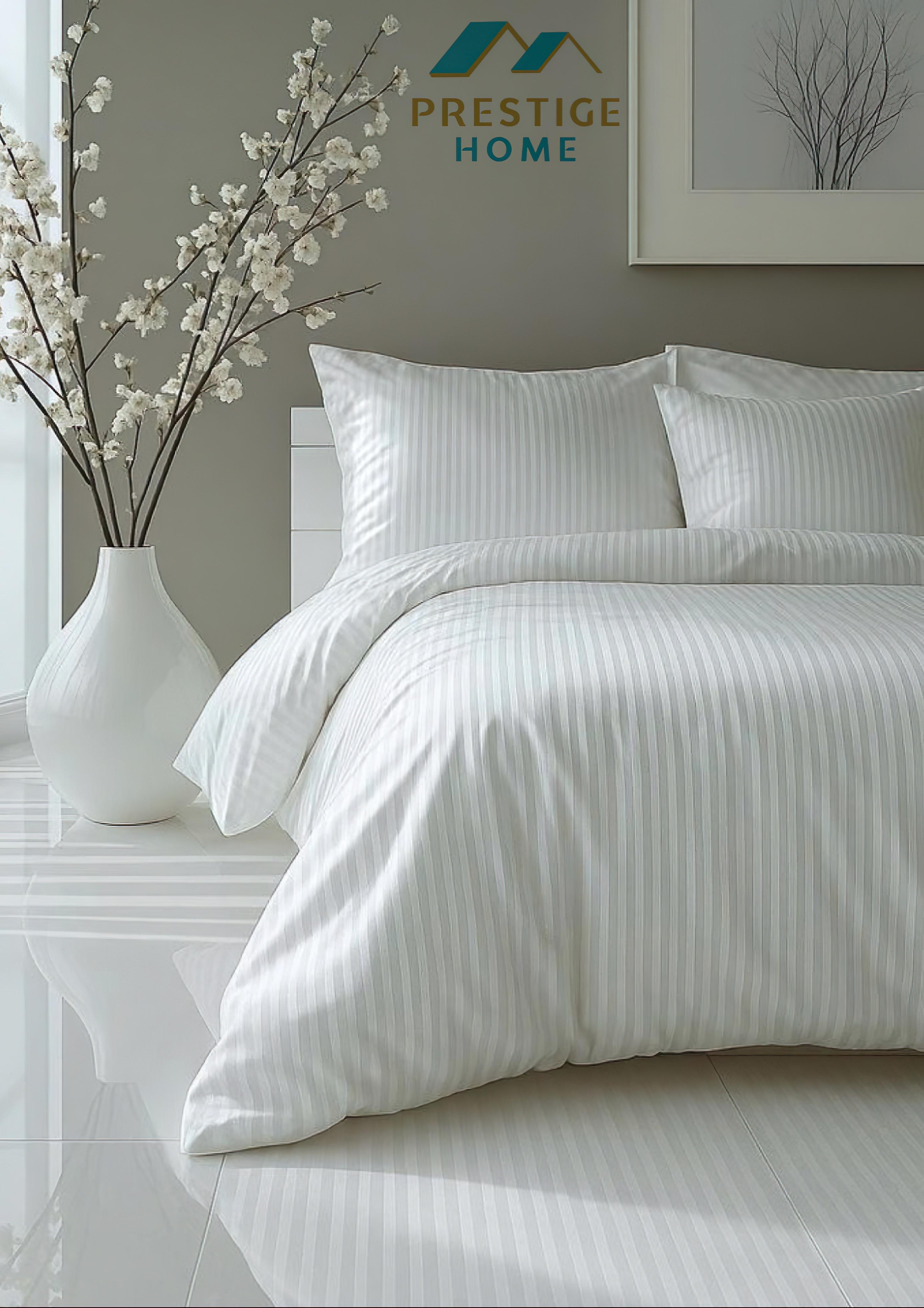 Cotton Striped Duvet Cover Set - Single