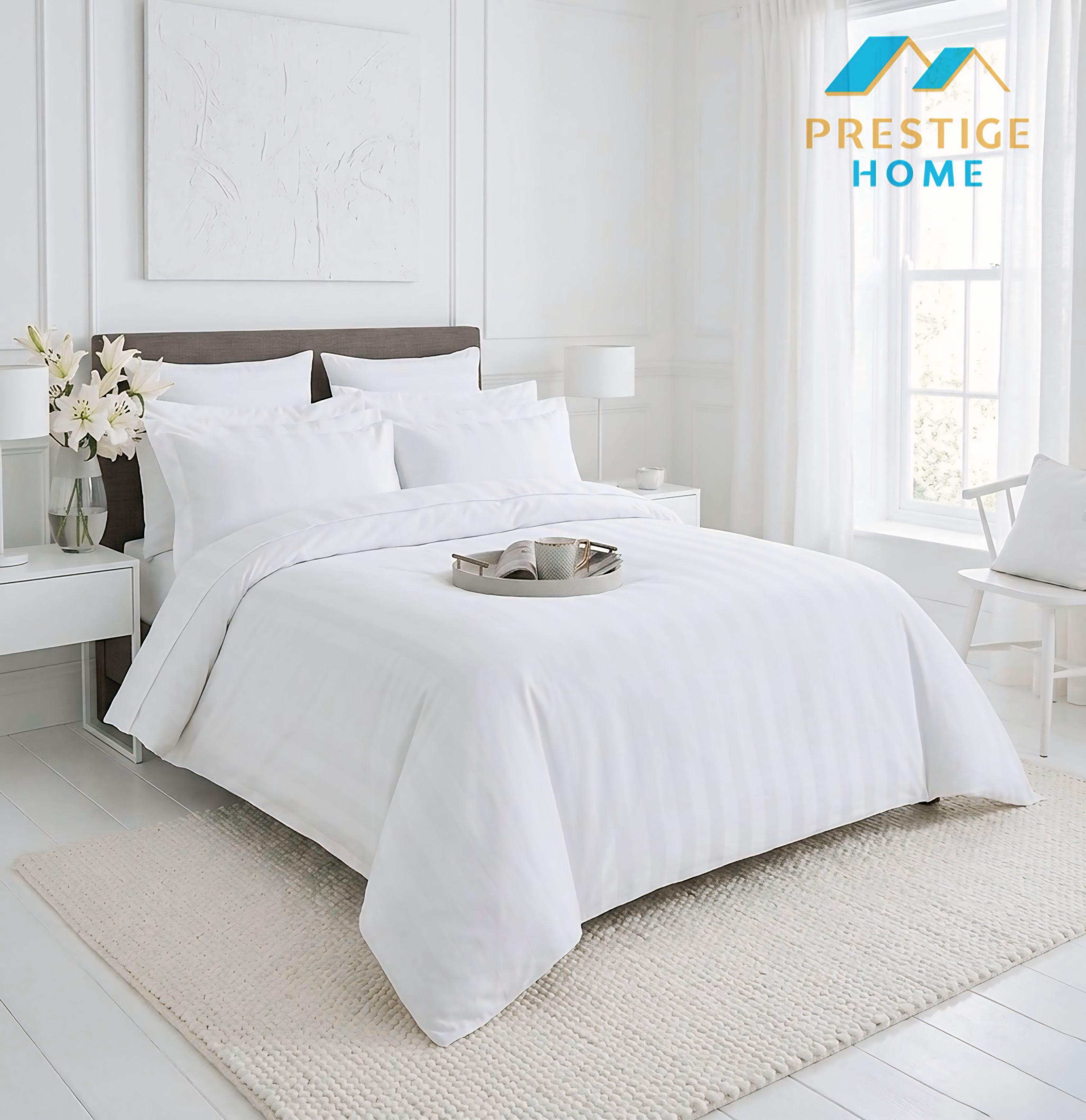 Cotton Striped Duvet Cover Set - Single