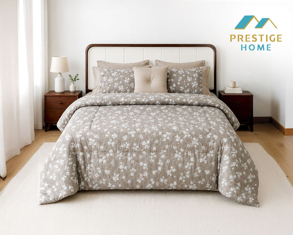 Stone Blossom Duvet Cover Set - Double