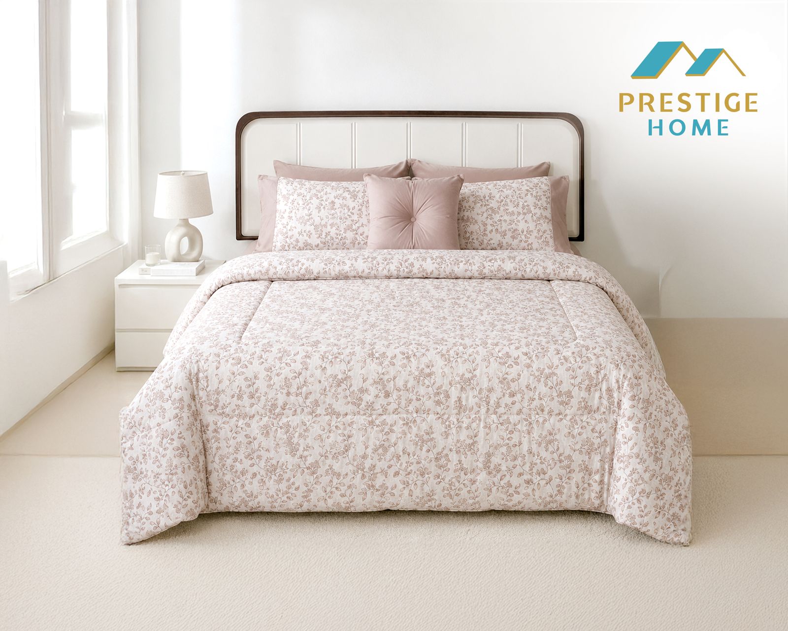 Pink Meadow Comforter Set 7 pcs - King
